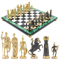 Шахматы подарочные из малахита "Римские" 375*375мм