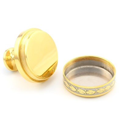 Оснастка для печати с нефритом из латуни покрытая никелем и золотом 55*55*50мм