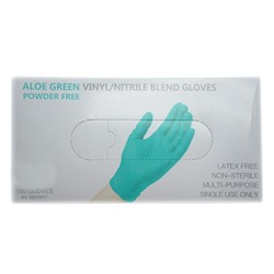 Перчатки  Винил-нитриловые  неопудренные    L (мин.50пар) Aloe Green Зеленые АКЦИЯ! СКИДКА 15%
