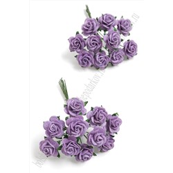 Тайские бумажные цветочки 1,5 см на веточке "Розочка" (20 шт) R8/185, фиолетовый