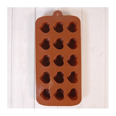 Форма силиконовая для шоколада "Сердцеедка" 20*10 см, 15 ячеек