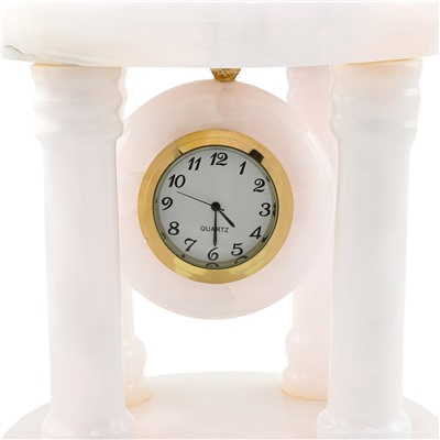 Часы каминные из розового оникса "Купол" 150*150*250мм