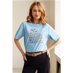 Голубая женская футболка D49.935