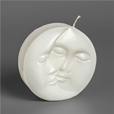 Свеча фигурная "Солнце и луна", 6х1,5 см, белая