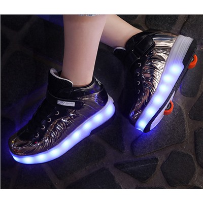 Роликовые кроссовки с LED подсветкой ( два колеса) J912-1