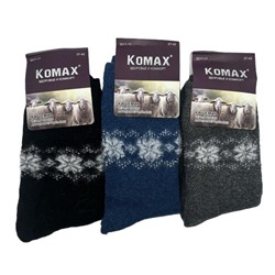 Носки  Жен.  Р-р 37-42 теплые KOMAX (25%шерсть,65%кашемир,8%полиам,2%лайкра) цв.в ассорт.3011-11