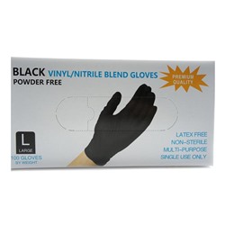 Перчатки  Винил-нитриловые  неопудренные  L (мин.50пар) Черные