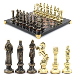 Шахматы подарочные с металлическими фигурами "Ренессанс", 300*300мм