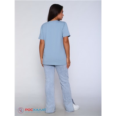 Женская футболка с принтом голубой КФ-02 (4)