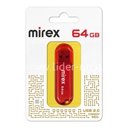 USB Flash  64GB Mirex CANDY RED