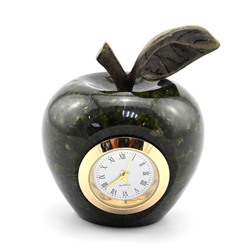 Часы яблоко из змеевика, 50*50*57мм