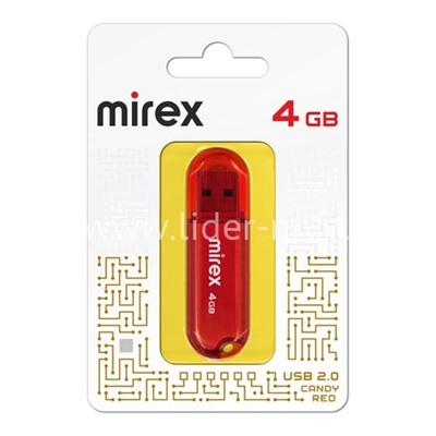 USB Flash 4GB Mirex CANDY RED