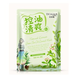 Освежающая и сужающая поры маска для лица «BIOAQUA» с экстрактом зеленого чая.(2958)