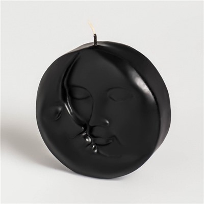 Свеча фигурная "Солнце и луна", 6х1,5 см, черная