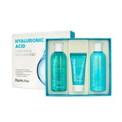 Набор средств по уходу Farmstay Hyaluronic Acid Super Aqua Skin Care 3 Set за кожей с гиалуроновой кислотой
