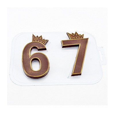 Форма для шоколада "Королевские Цифры 67", пластик