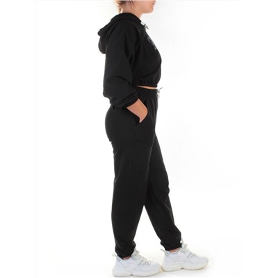 303-1 BLACK Спортивный костюм женский (100% хлопок) размер 48