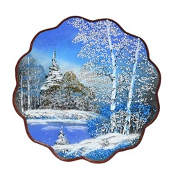 Картина с рисунком из камня зима "ромашка" 31,5*31,5см, 540г
