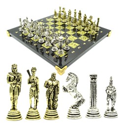 Шахматы подарочные с металлическими фигурами "Воины", 300*300мм