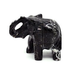 Слон чёрный мрамор №4 (100*50*80мм)