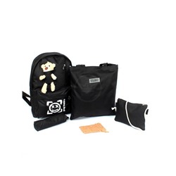 Комплект MF-9573  (рюкзак+2шт сумки+пенал+монетница)   1отд,  5внеш+1внут/карм,  черный 256528