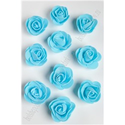 Головки цветов "Роза" мелкая 35 мм (100 шт) SF-2098, голубой №10