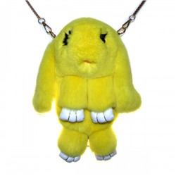 Меховая сумка рюкзак "Кролик" (желтый)