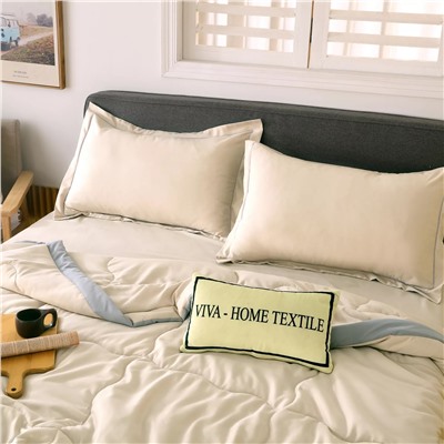 Комплект постельного белья Однотонный Сатин с Одеялом FB008