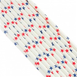 Палочки бумажные Белая с синими/красными звездами 200*6 мм, 20 шт