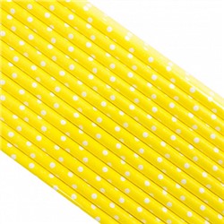 Палочки бумажные Желтая в Белый горох 200*6 мм, 25 шт