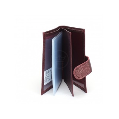 Обложка для авто+паспорт-Croco-ВП-1022 с хляст,  двойн стенка,  натуральная кожа бордо металлик (232)  237573