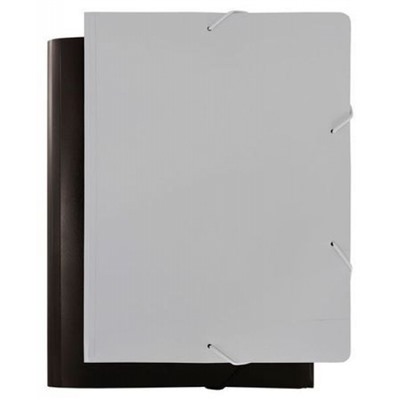 Папка на резинке А4 Black.White BWPR05 0.5мм черный/белый, корешок 30мм (1077696) Бюрократ