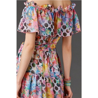 Милое платье из шифоновой ткани с цветочным принтом Грация