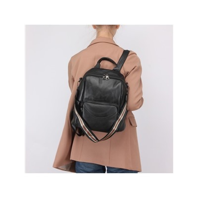 Рюкзак жен натуральная кожа OPI-8022,  1отд,  4внутр+4внеш/карм,  черный 238866