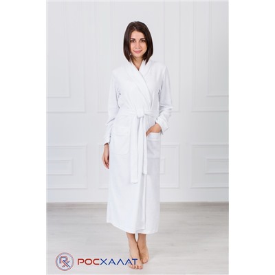 Белый велюровый халат с шалькой унисекс ВМ-03 (1)
