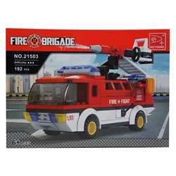 Конструктор Fire Brigade 192дет.Пожарная техника 34*24cм / коробка  21503