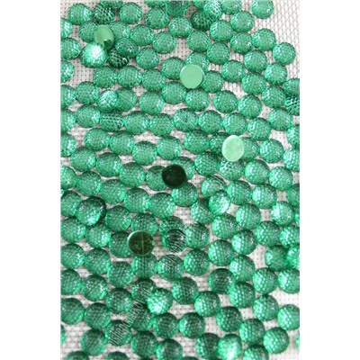 Стразы круглые 10 мм (200 шт) SF-373, зеленый
