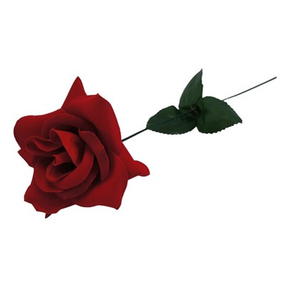 Цветок искусственный Роза 40см красная бархатная YL-15 (вып.по 20шт)