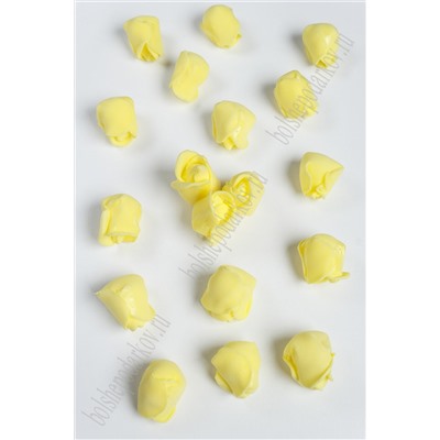 Головки цветов "Розочка бутончик" 1,8 см (100 шт) SF-2096, желтый