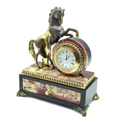 Часы-комод из яшмы "Конь" 185*90*215мм