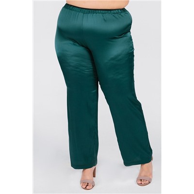 Атласные брюки зелёного цвета