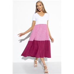 Платье воздушное бордового цвета с карманами