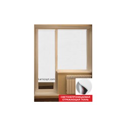 Рулонная штора для балконной двери светонепроницаемая (белая)