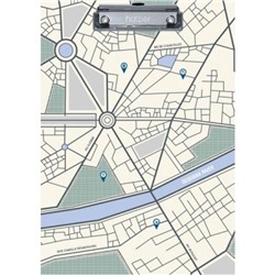 Планшет (доска с зажимом) А4 "Maps" (075733) Хатбер