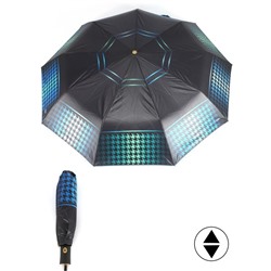 Зонт женский ТриСлона-L 3992 А,  R=58см,  суперавт;  8спиц,  3слож,  набивной "Эпонж",  синий/черный 253946