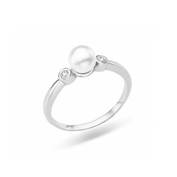 Кольцо из серебра жемчуг swarovski, В10-0307
