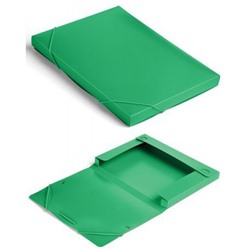 Папка-короб на резинке А4 -BA25/05GRN пластиковый 0,5мм зеленый, корешок 25мм (816202) Бюрократ