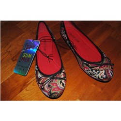 Красочные женские летние туфли (балетки), текстиль, размер 38(39), Concept Club
