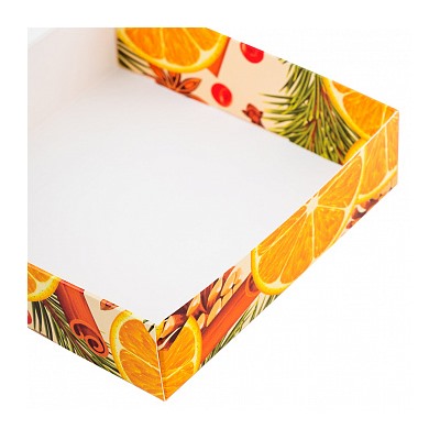 Коробка для печенья "Апельсиновая вечеринка" с окном, 12*12*3 см