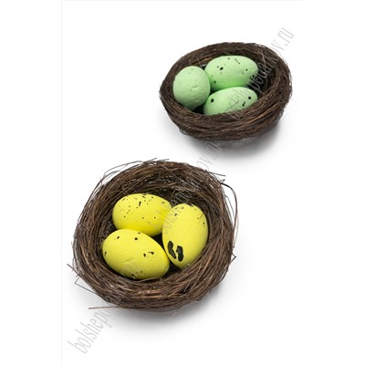Пасхальный декор 7 см "Яйца в гнезде" (2 шт) SF-5017, №5
